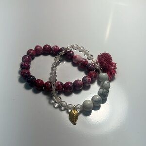 Natural stone beaded bracelet set